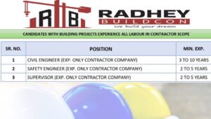 Radhey Buildcon Recruitment 2026