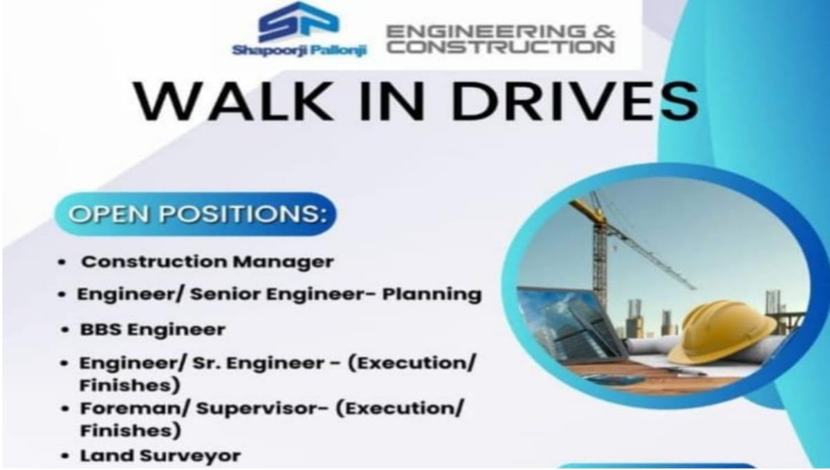 Shapoorji Pallonji Engineering & Construction Walk-In Interview