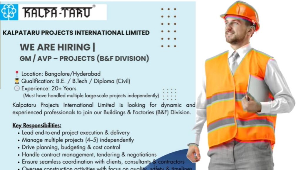 Kalpataru Projects International Ltd Job Opening