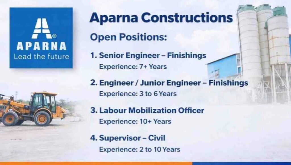 Aparna Constructions Hiring 2026