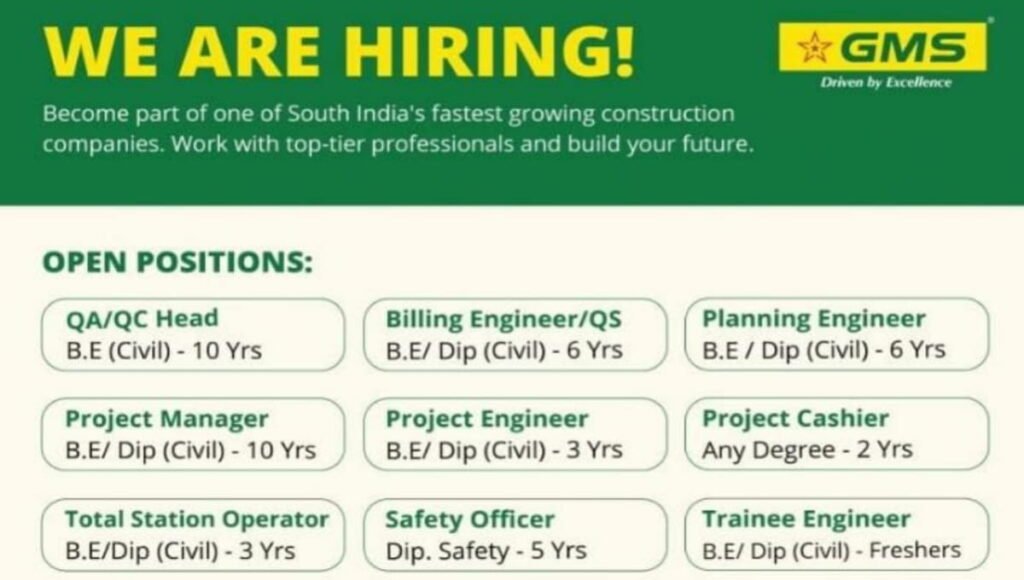 GMS Elegant Builders Job Vacancy 2026