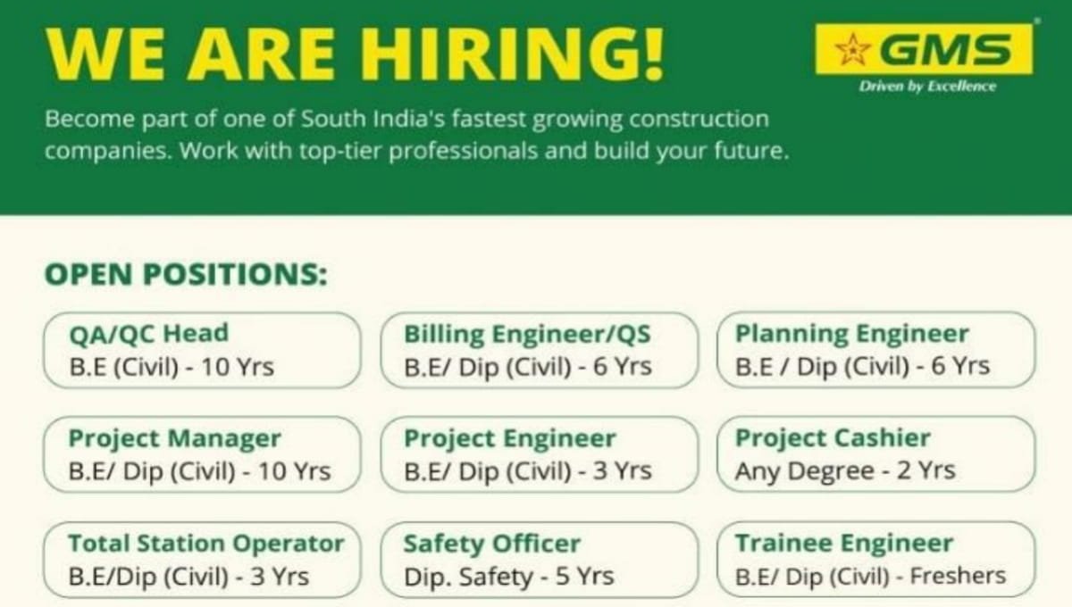 GMS Elegant Builders Job Vacancy 2026