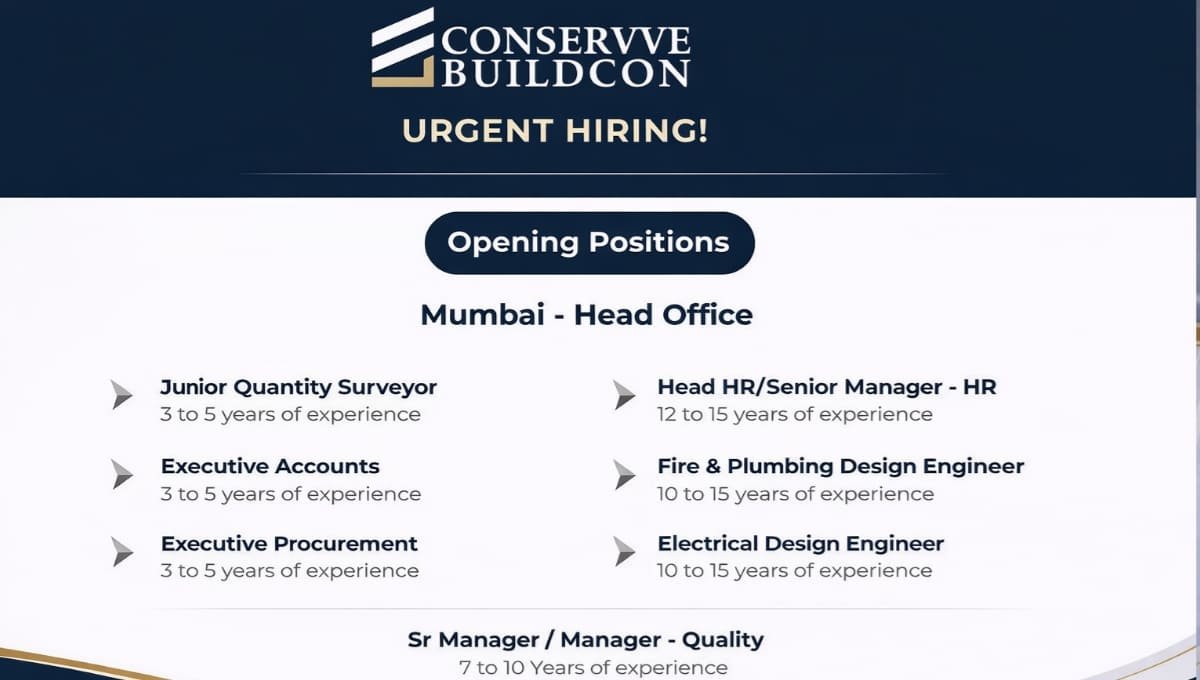 Conserve Buildcon Hiring 2026