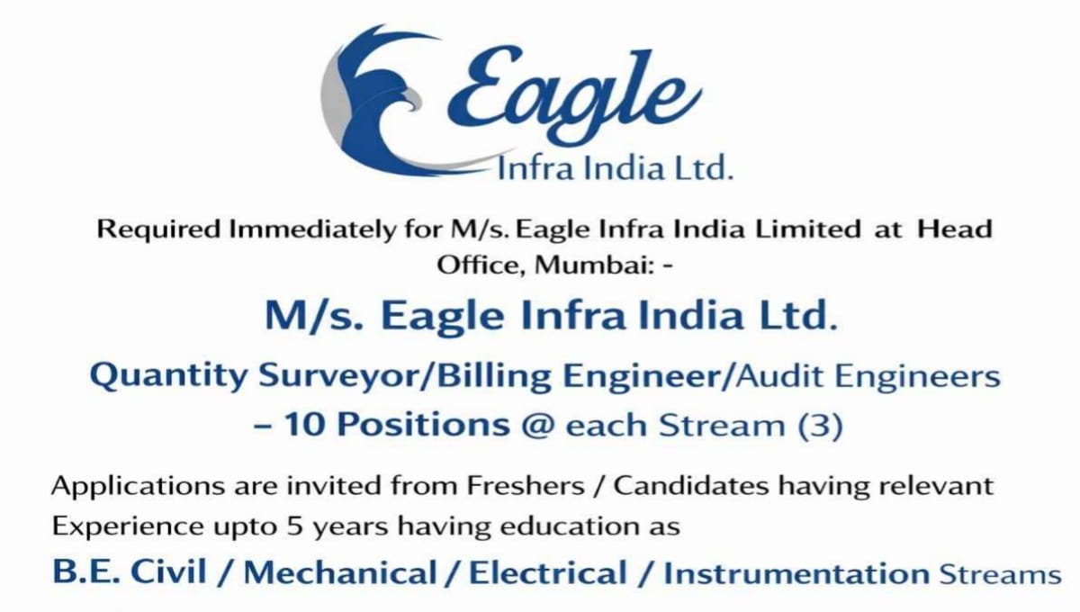 Eagle Infra India Ltd Hiring 2026