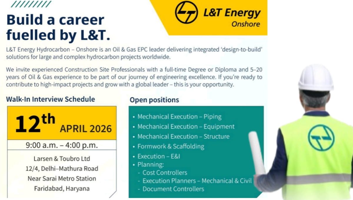 L&T Energy Walk-In Interview