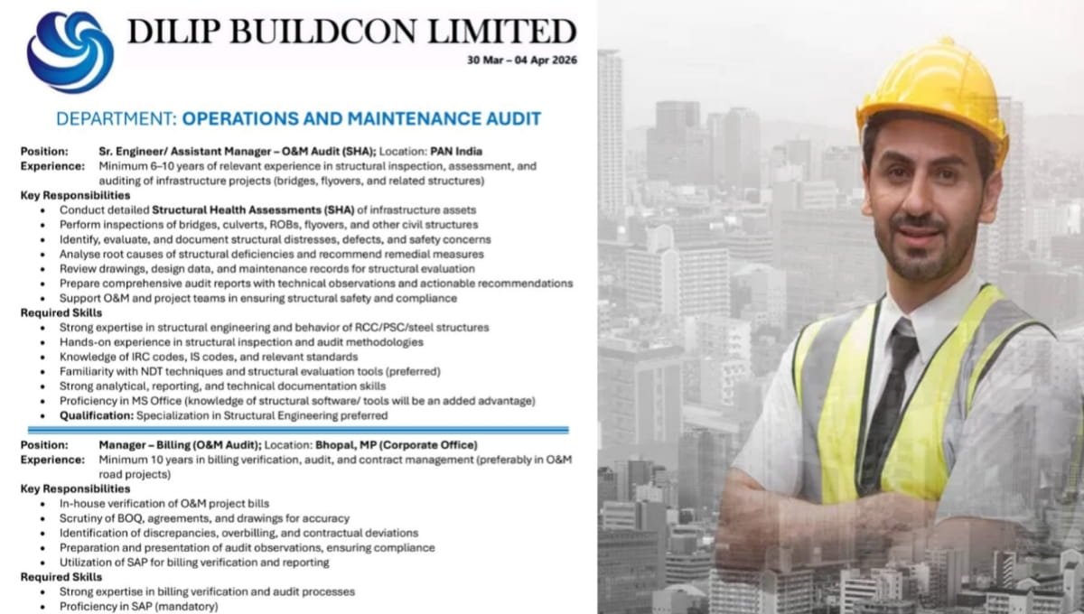 Dilip Buildcon Ltd Vacancy 2026