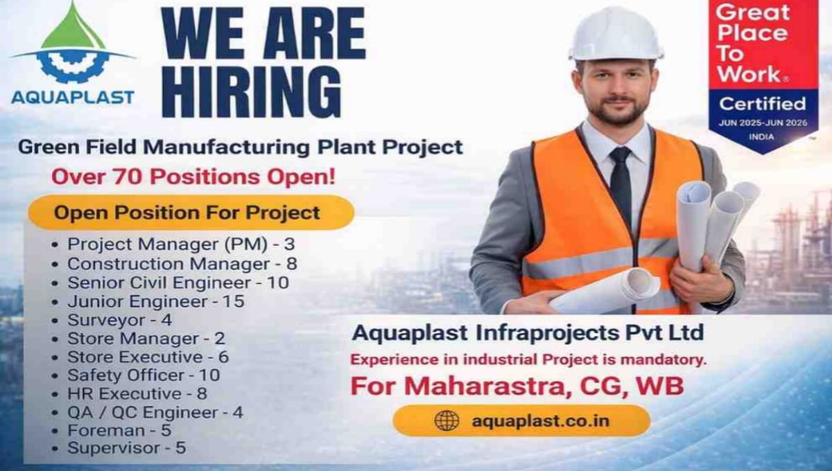 Aquaplast Infraprojects Hiring 2026