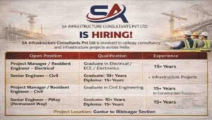 SA Infrastructure Consultants Pvt Ltd Hiring 2026