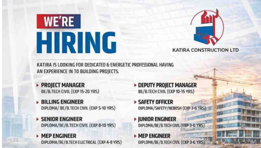 Katira Construction Job Vacancy