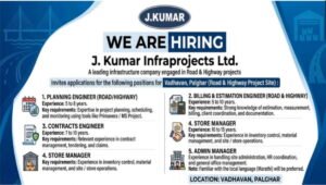 J. Kumar Infraprojects Ltd Hiring 2026