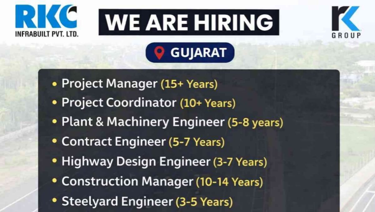 RKC Infrabuilt Pvt Ltd Recruitment 2026