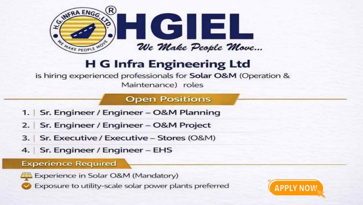 HG Infra Engineering Limited is Hiring