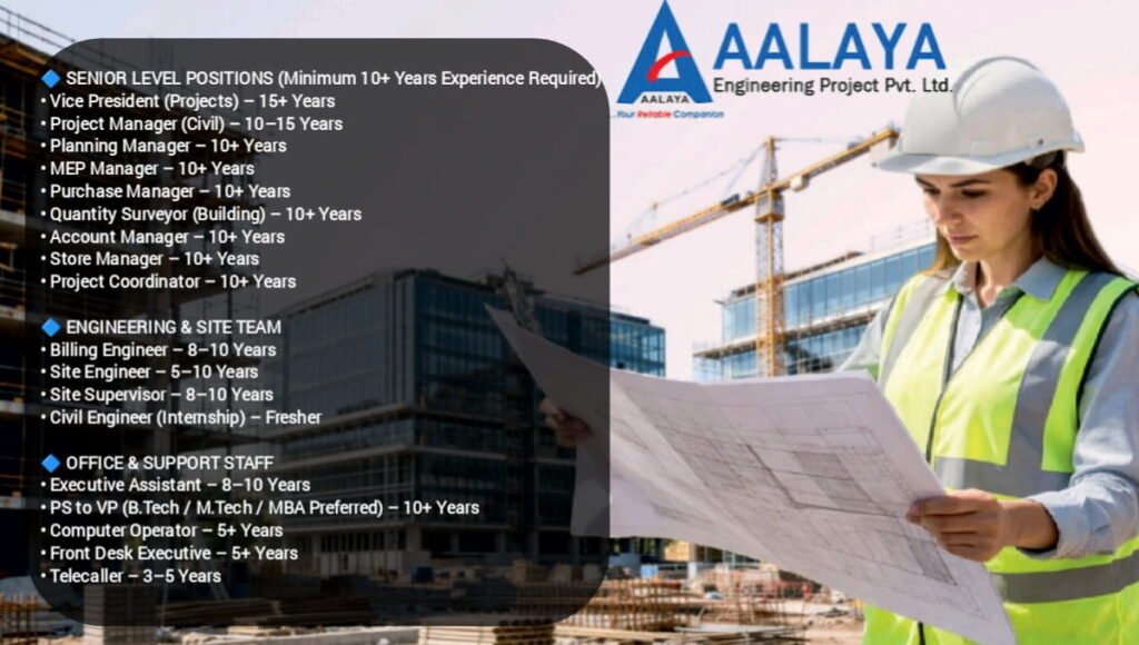 Aalaya Engineering Pvt Ltd Hiring 2026