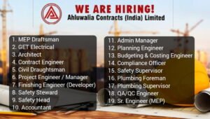 Ahluwalia Contracts India Ltd Urgent Hiring