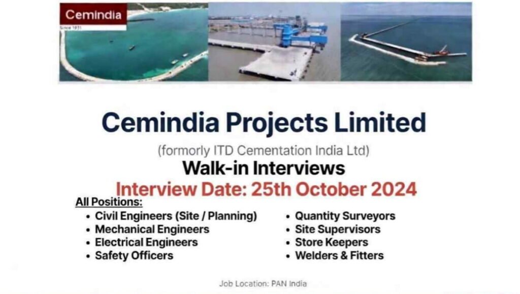 Cemindia Projects Recruitment 2026