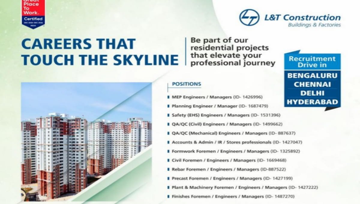 L&T Construction Recruitment 2026