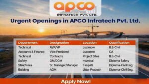 APCO Infratech Job Vacancy 2026