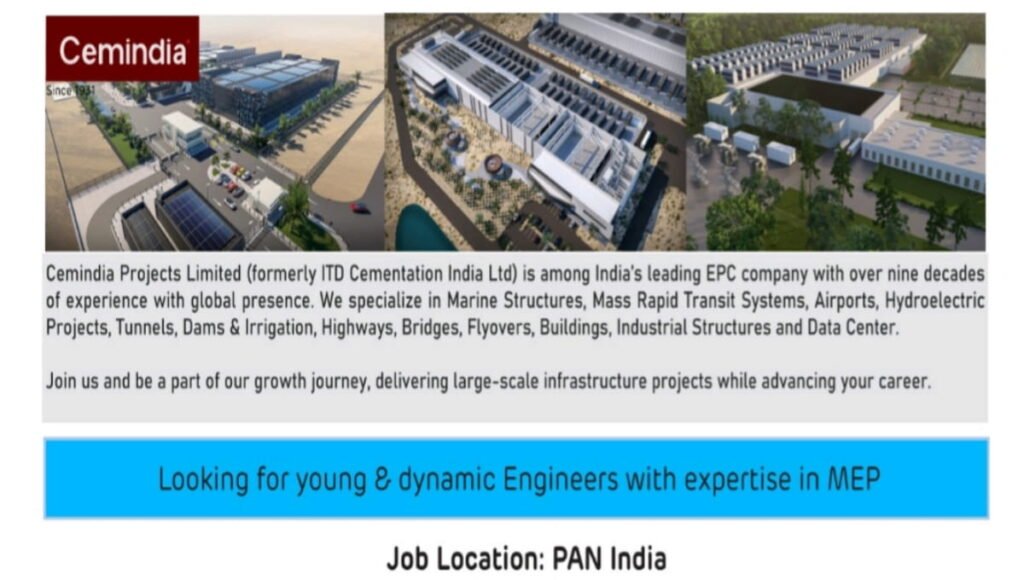 Cemindia Projects Limited Hiring 2026
