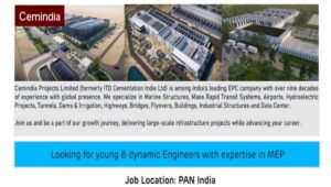 Cemindia Projects Limited Hiring 2026