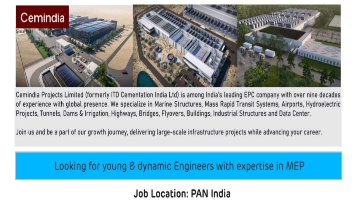 Cemindia Projects Limited Hiring 2026