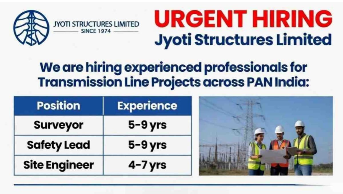 Jyoti Structures Limited Hiring 2026