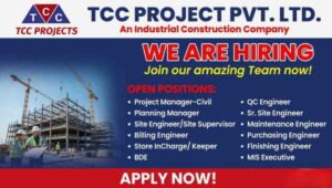 TCC Projects Pvt Ltd Recruitment 2026