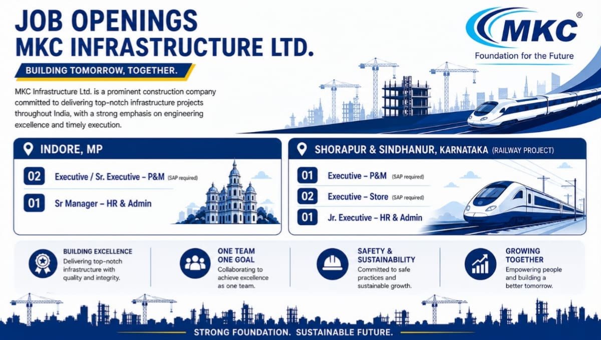 MKC Infrastructure Railway Project Recruitment 2026