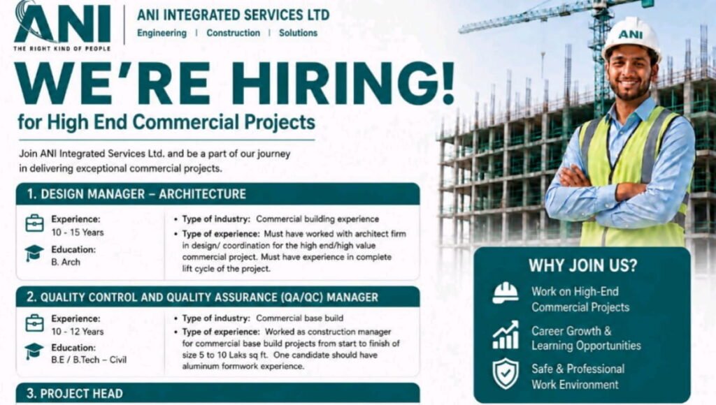 ANI Integrated Services Ltd Hiring