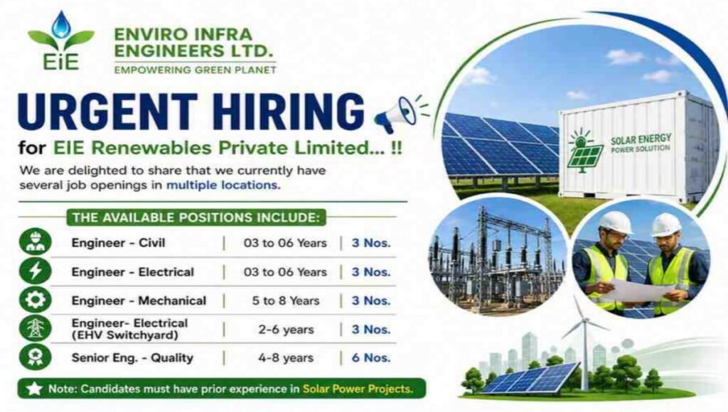 EIE Renewables Recruitment 2026