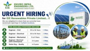 EIE Renewables Recruitment 2026