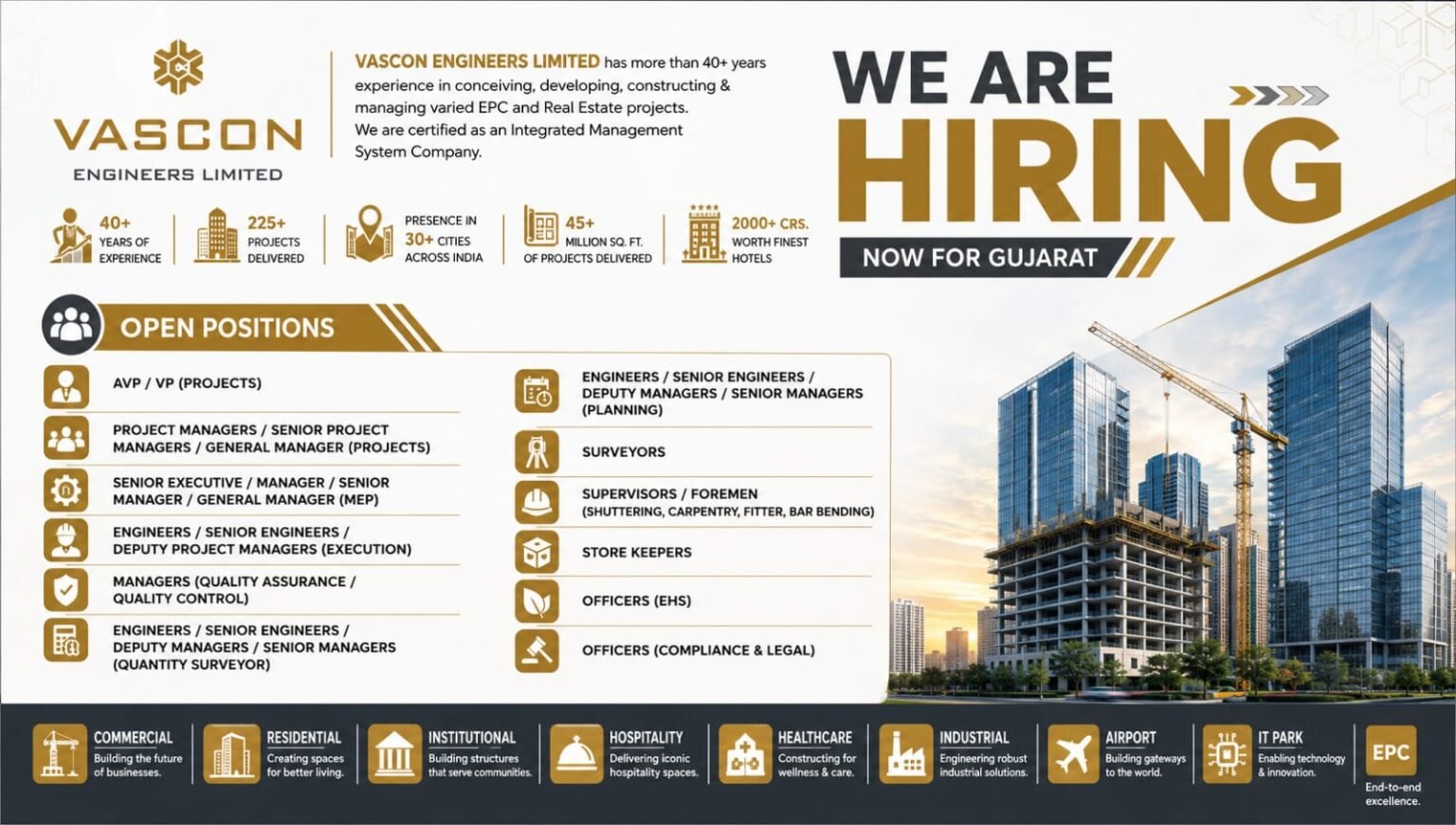 Vascon Engineers Limited Careers