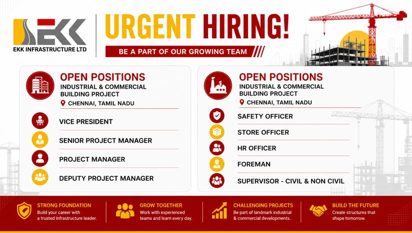 EKK Infrastructure Ltd Hiring 2026
