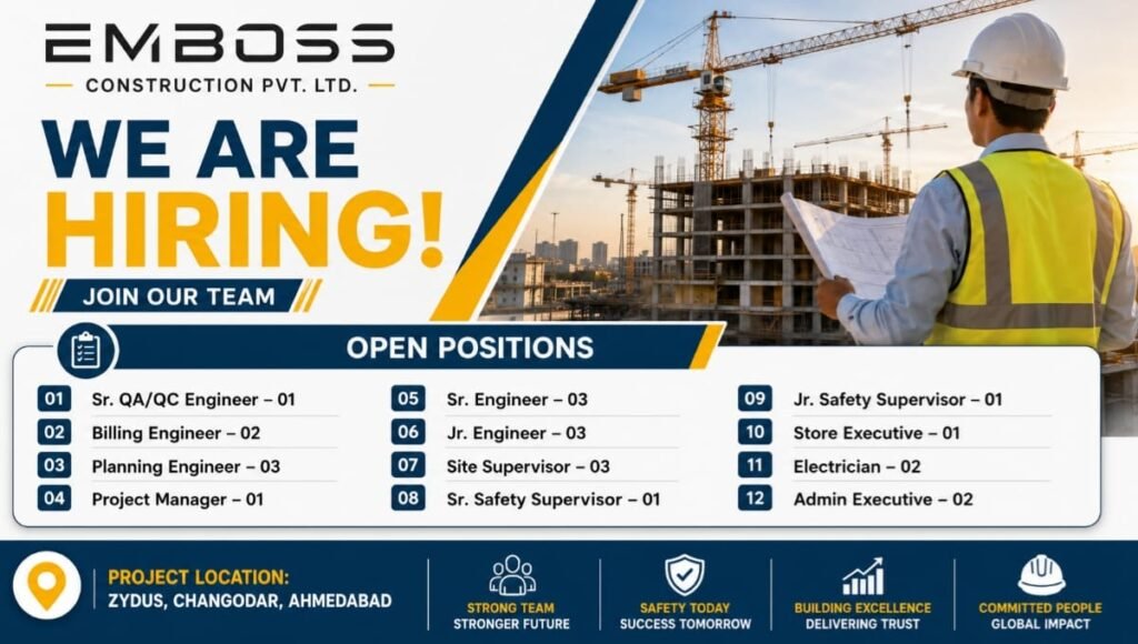 Emboss Construction Pvt Ltd Recruitment 2026