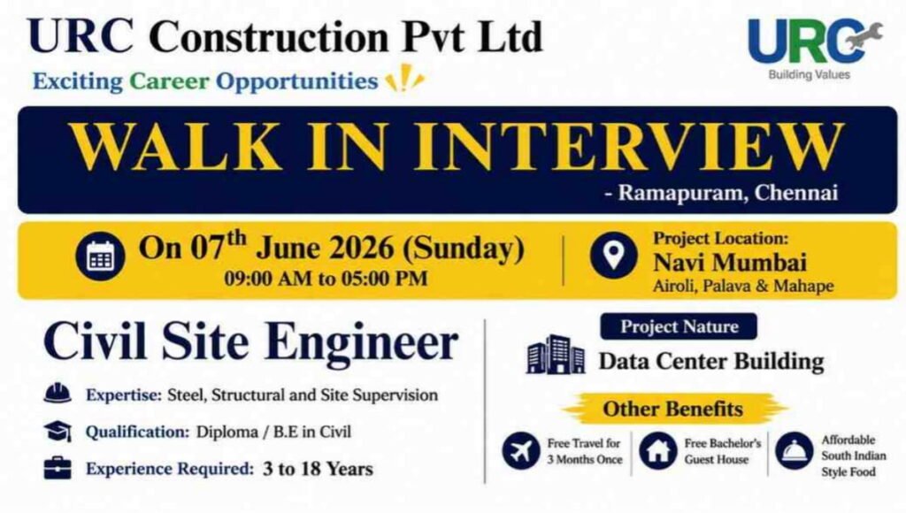 URC Construction Walk-In Interview 2026