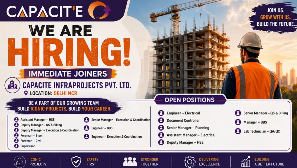 Capacite Infraprojects Recruitment 2026