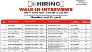 PSP Projects Ltd Walk-In Interviews