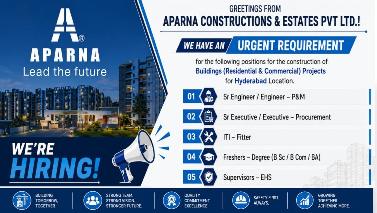 Aparna Constructions Recruitment 2026