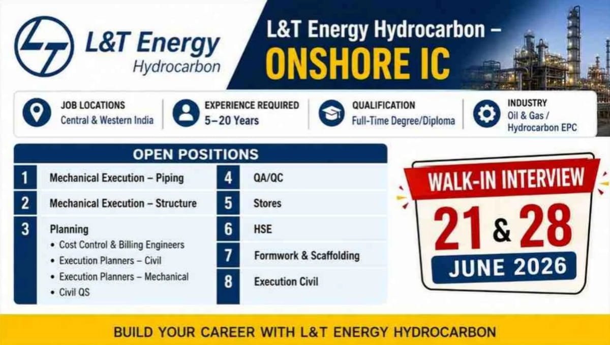 L&T Energy Hydrocarbon Walk-In Drive 2026