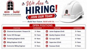 Eco Build Engineers & Contractors Recruitment 2026