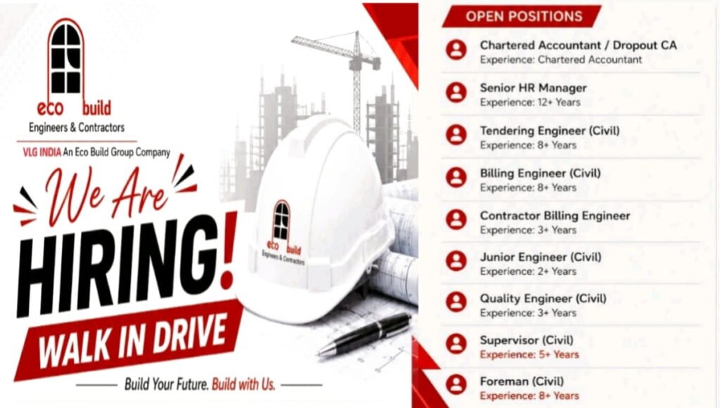 Eco Build Engineers & Contractors Recruitment Drive