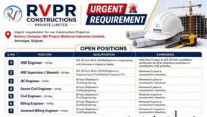 RVPR Construction Pvt Ltd Vacancy