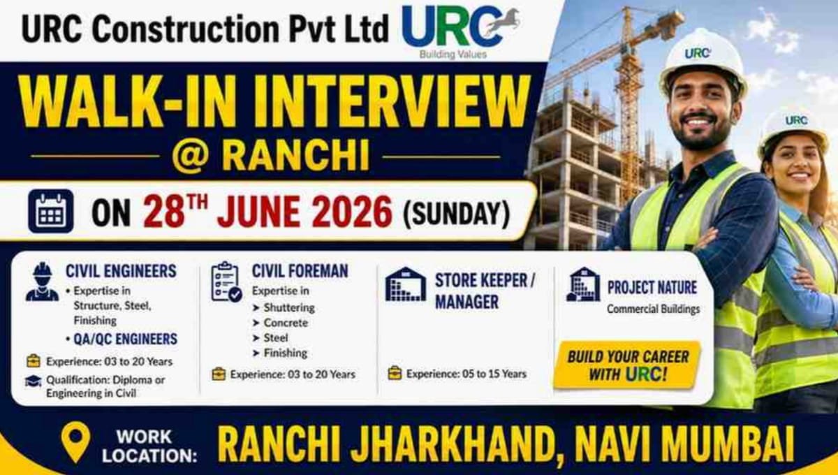 URC Construction Pvt Ltd Walk-In Interview