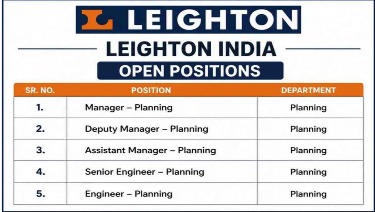 Leighton India Recruitment 2026