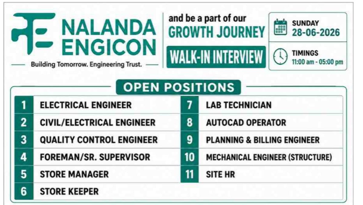 Nalanda Engicon Pvt Ltd Walk-In Drive 2026