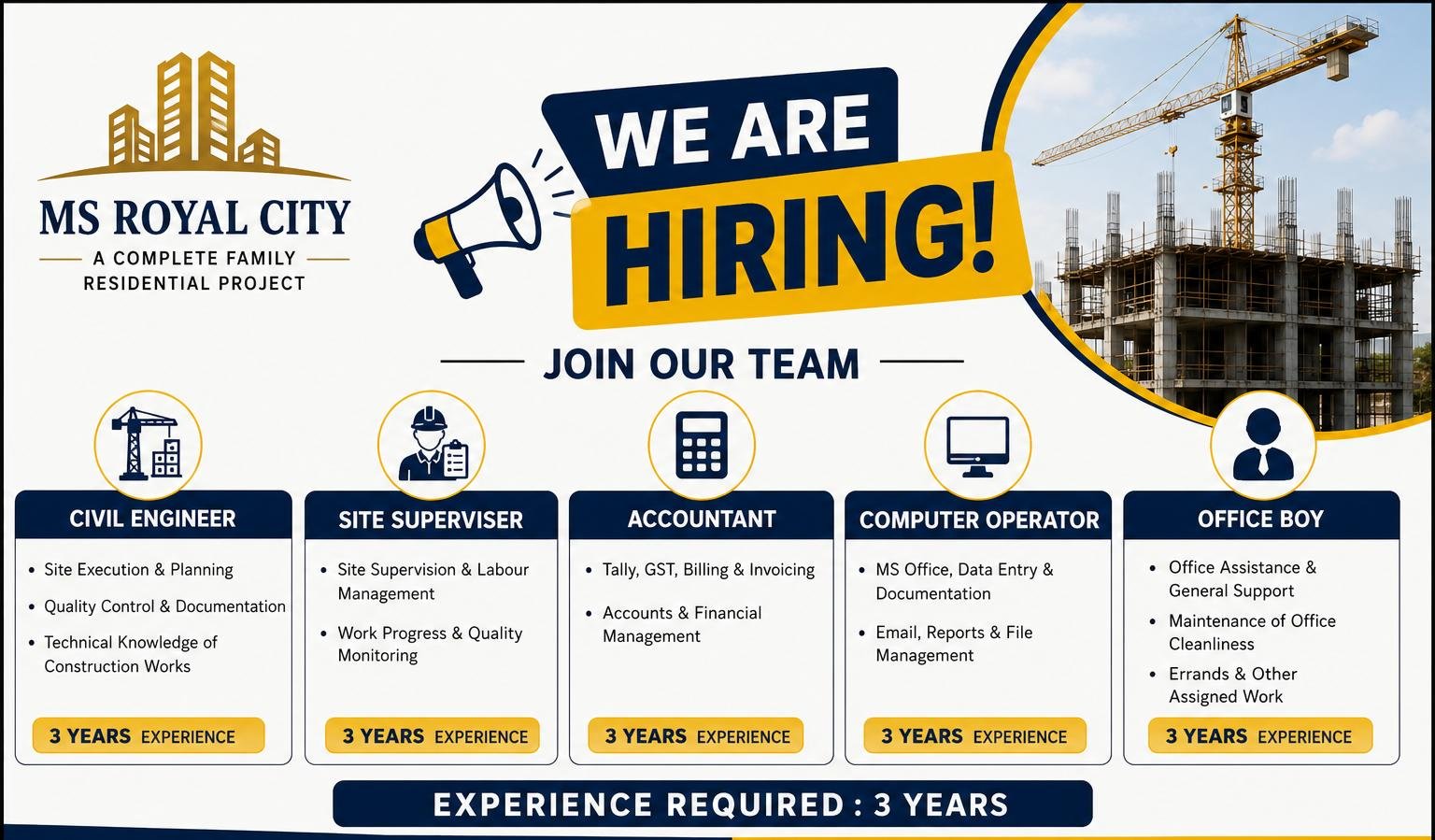 MS Royal City Recruitment 2026