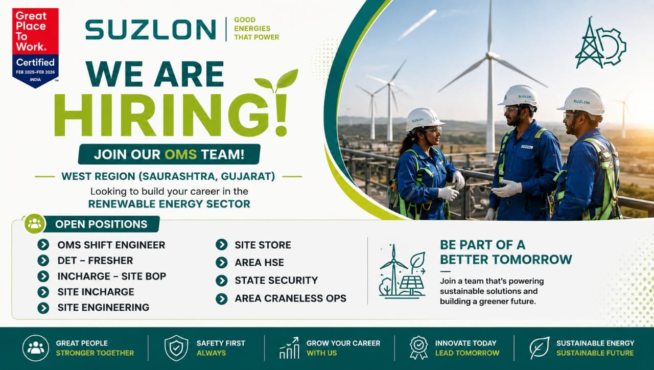 Suzlon OMS West Region Recruitment