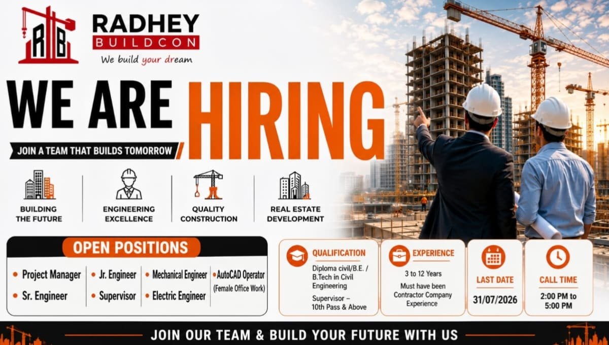 Radhey Buildcon Recruitment 2026