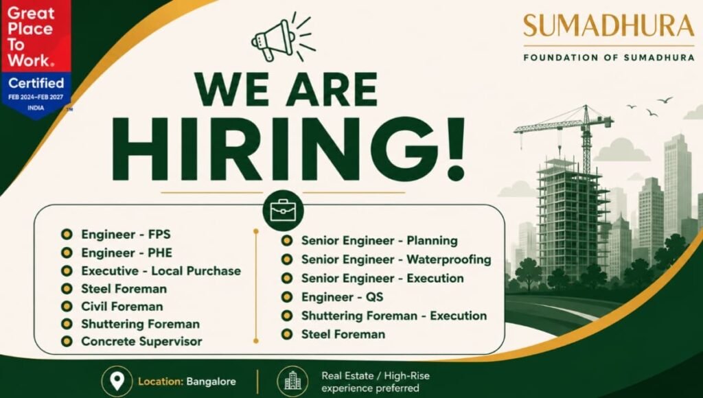 Sumadhura Recruitment 2026