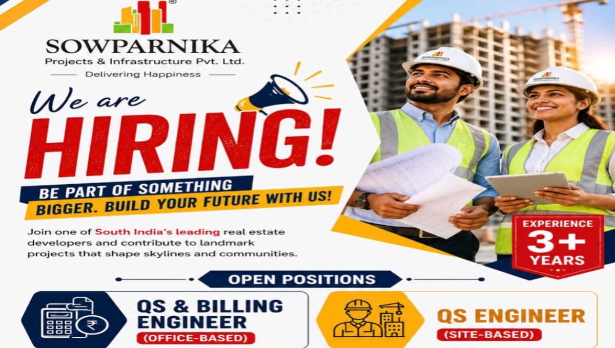 Sowparnika Projects & Infrastructure Hiring 2026