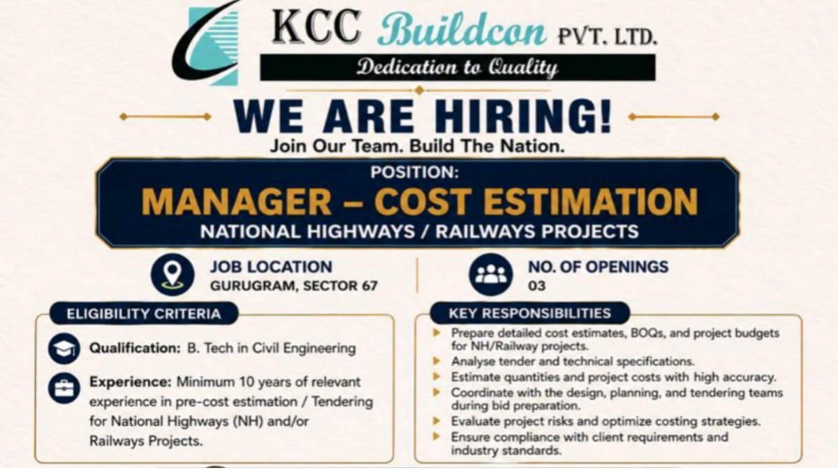 KCC Buildcon Hiring